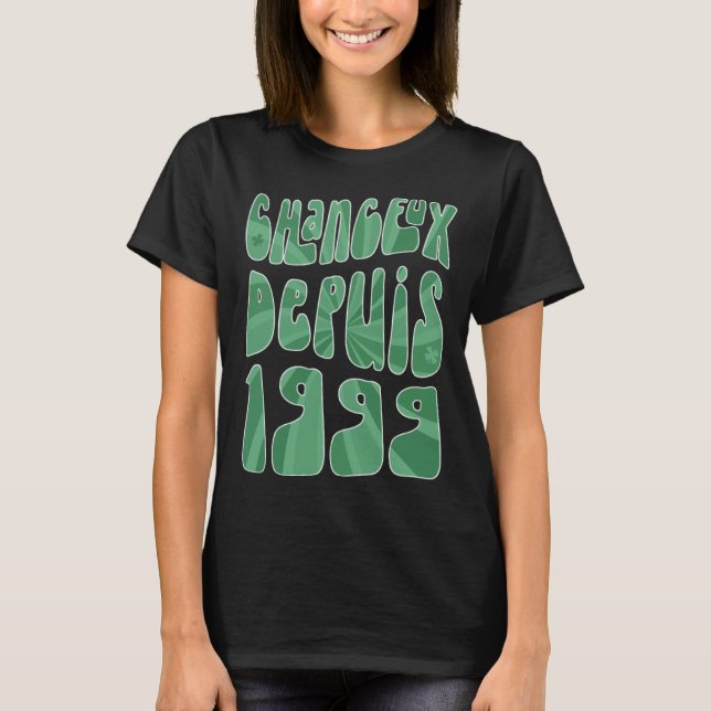 Camiseta Chanceux Depuis 1999 24 Ans Anniversaire St Patric (Anverso)
