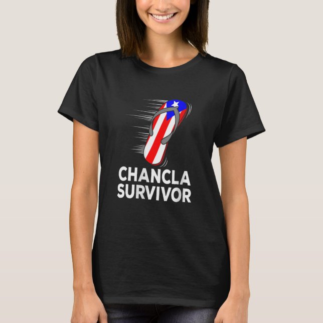 Camiseta Chancla Puerto Rico Chiste español Idea (Anverso)