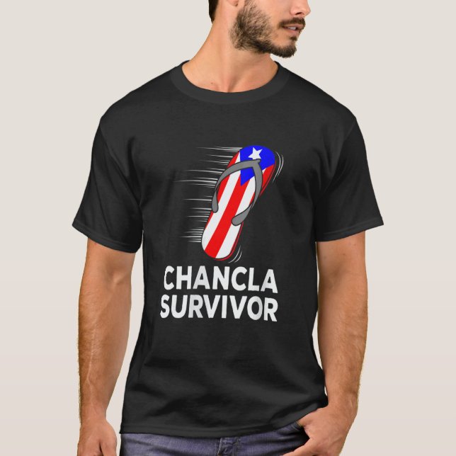 Camiseta Chancla Puerto Rico  Spanish Joke Idea (Anverso)