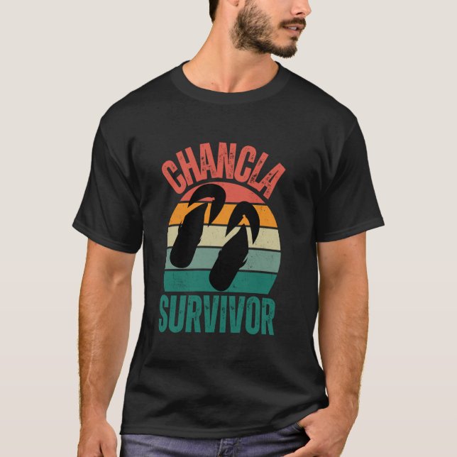 Camiseta Chancla, sobreviviente de Puertorican, gracioso di (Anverso)