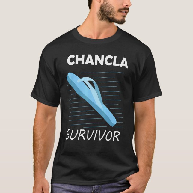 Camiseta Chancla Survivor Funny México y Latino Español J (Anverso)
