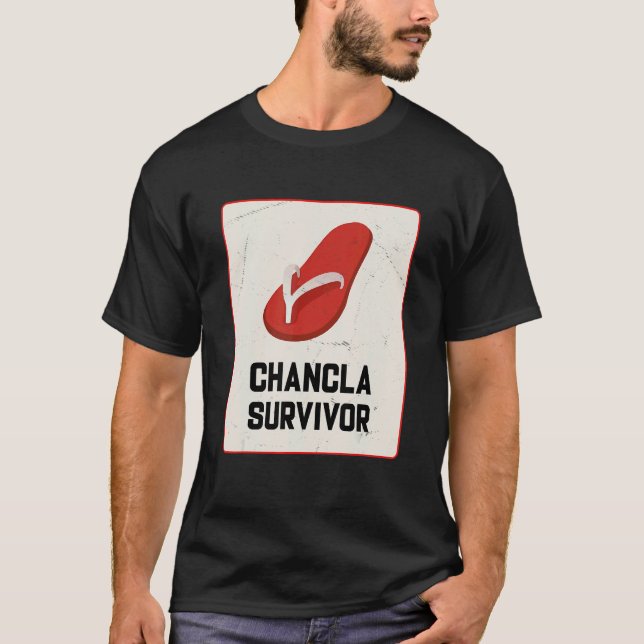 Camiseta Chancla Survivor  Spanish Joke (Anverso)