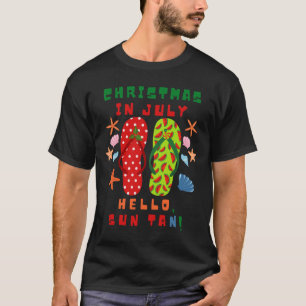 Camiseta Chancletas de verano de Navidad festiva en julio p