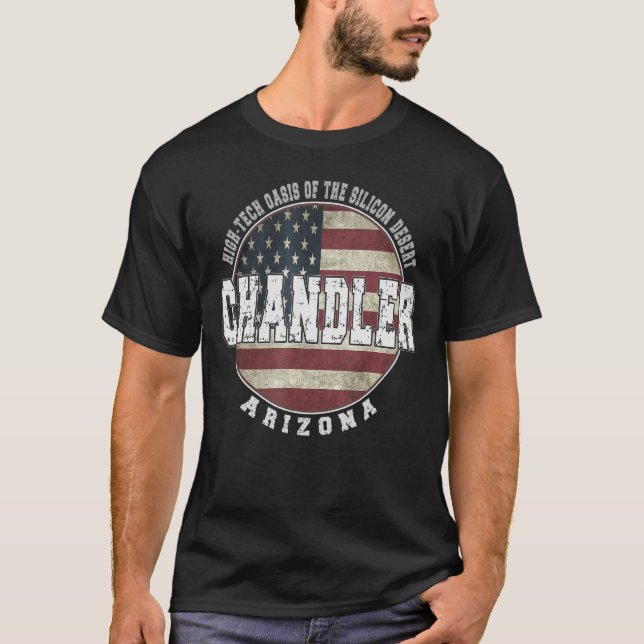 Camiseta Chandler Arizona  Vintage American flag (Anverso)