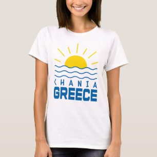 Camiseta Chania Grecia Olas De Mar Y Sol Mujeres