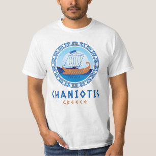 Camiseta Chaniotis, Grecia Diseño de Barcos Griegos Hombres