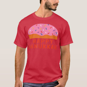Camiseta Chanukah Sufganiyah diciendo Happy Hanukkah Jewish