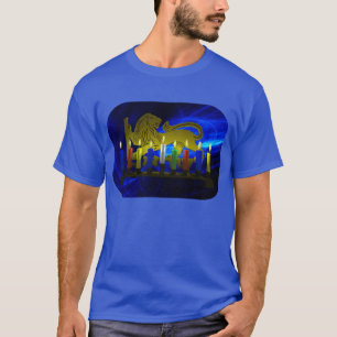 Camiseta Chanukkah Brass Lion Menorah