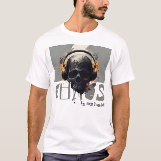 Camiseta Chaos im Kopf Totenkopf mit Kopfhörer Design