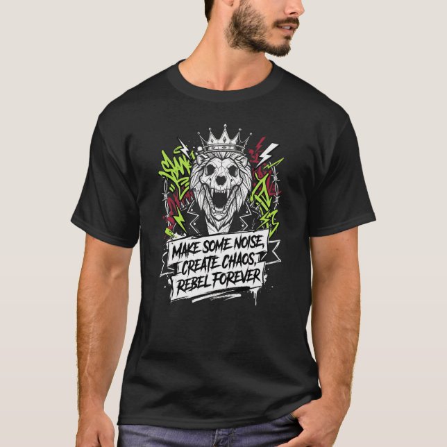 Camiseta Chaos Rebel King Streetwear Graphic T-Shirt – Punk (Anverso)