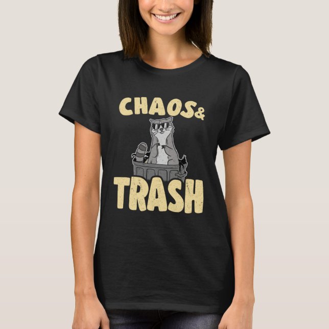 Camiseta Chaos & Trash Garbage Panda Funny Raccoon 1 (Anverso)
