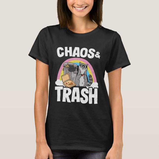 Camiseta Chaos & Trash Garbage Panda Rainbow Raccoon  1 (Anverso)