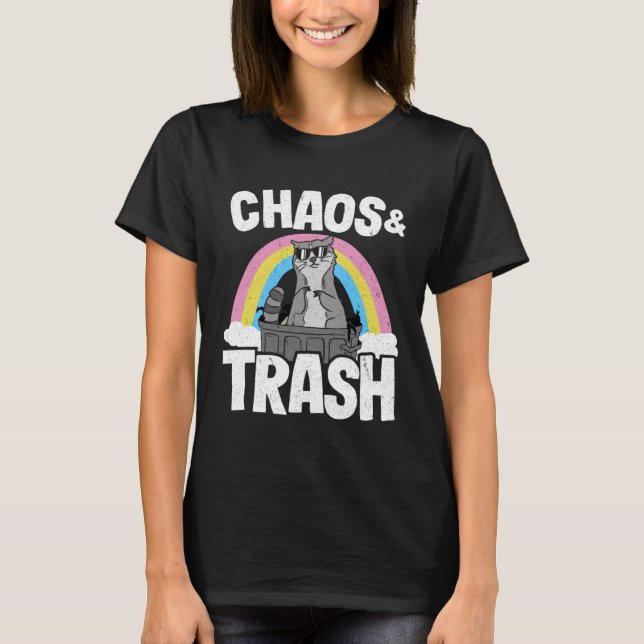 Camiseta Chaos & Trash Garbage Panda Rainbow Raccoon 4 (Anverso)
