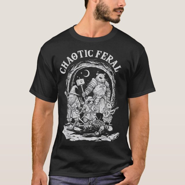 Camiseta Chaotic Feral Funny Rpg Party Fantasy Animal Meme  (Anverso)