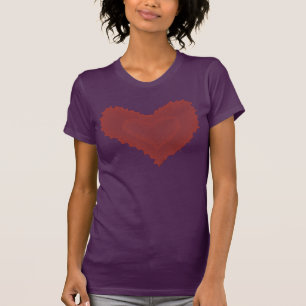 Camiseta Chaotic Jagged Heart Textured Dark Red Fade Artsy