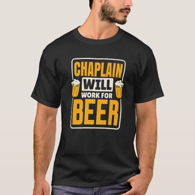 Camiseta Chaplain Trabajará Para La Cerveza, Graciosa Beer  (Anverso)
