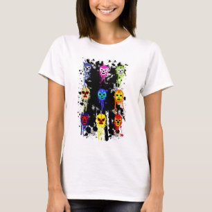Camiseta Chapoteo de lucha mexicano de la pintura de la