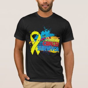 Camiseta Chapoteo del color - superviviente del cáncer