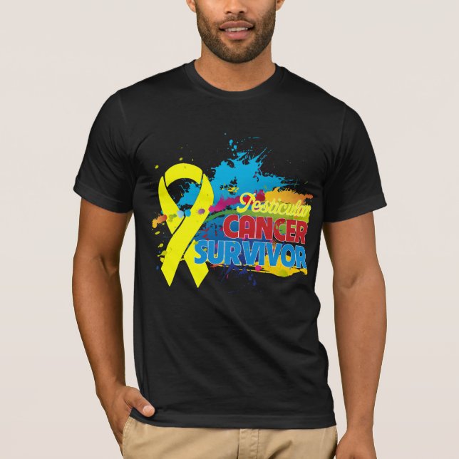 Camiseta Chapoteo del color - superviviente del cáncer (Anverso)