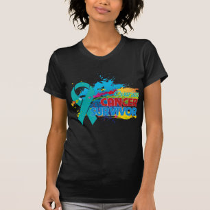 Camiseta Chapoteo del color - superviviente del cáncer