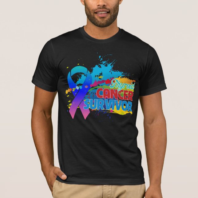 Camiseta Chapoteo del color - superviviente del cáncer de (Anverso)