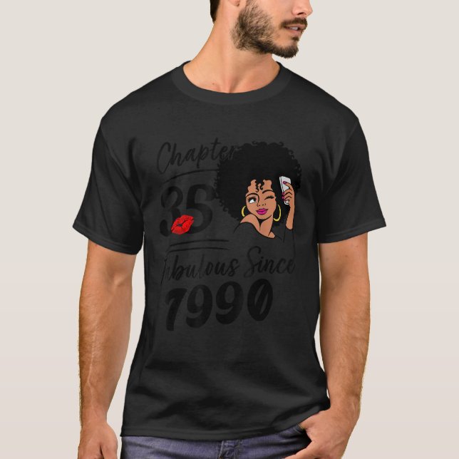 Camiseta Chapter 35 Fabulous Since 1990 35th Birthday Party (Anverso)