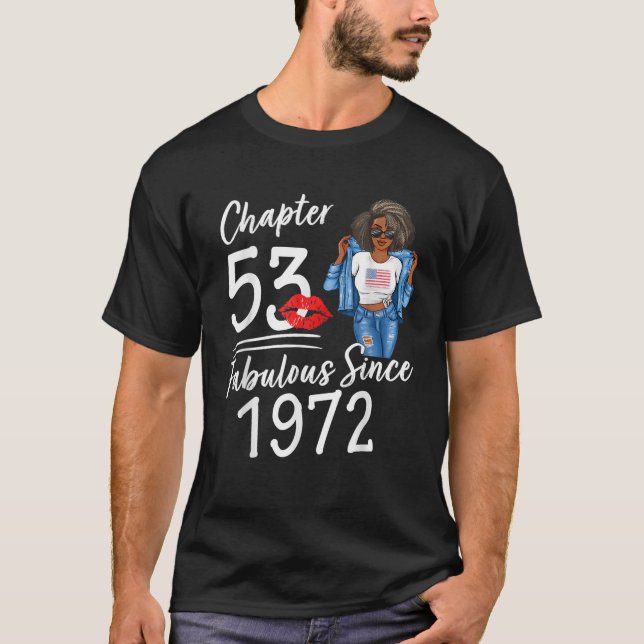 Camiseta Chapter 53 Fabulous Since 1972 53rd Birthday Afro  (Anverso)