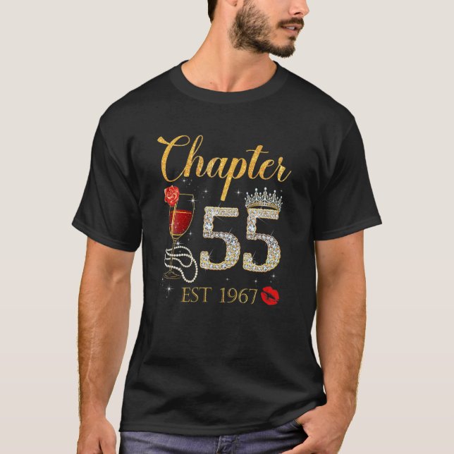 Camiseta Chapter 55 Years EST 1967 55Th Birthday Red Rose W (Anverso)