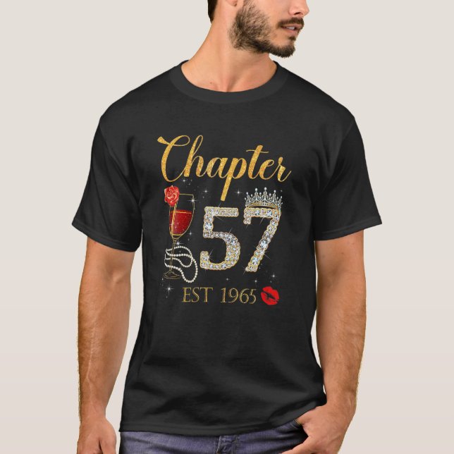 Camiseta Chapter 57 Years EST 1965 57Th Birthday Red Rose W (Anverso)