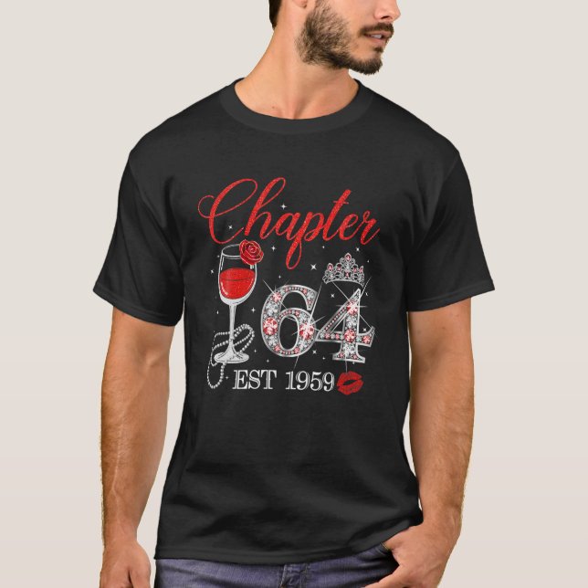 Camiseta Chapter 64 Years EST 1959 64Th Birthday Red Rose W (Anverso)