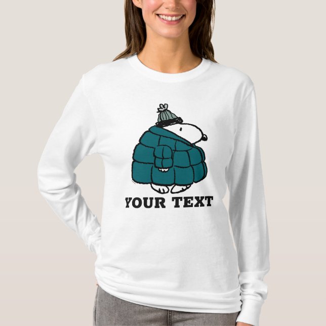 Camiseta Chaqueta acolchada de invierno de Snoopy | Peanuts (Anverso)