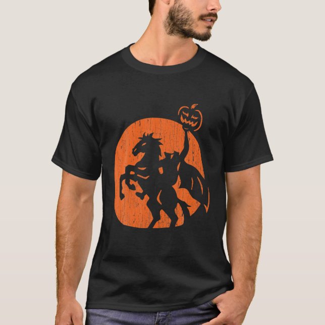 Camiseta Chaqueta de calabaza de halloween sin cabeza de ji (Anverso)
