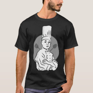 Camiseta Chaqueta de chef horneada con postre de cocina