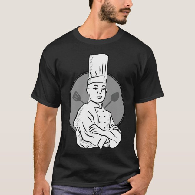 Camiseta Chaqueta de chef horneada con postre de cocina (Anverso)