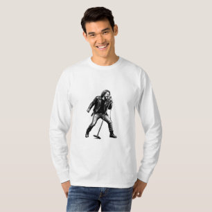 Camiseta Chaqueta de cuero de cantante de rock vintage grun