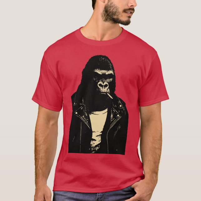 Camiseta Chaqueta de cuero Gorilla Rebel (Anverso)