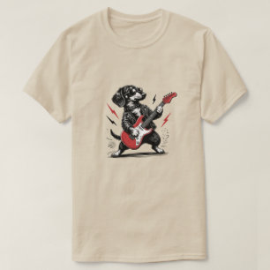 Camiseta Chaqueta de cuero para guitarrista salchicha genia
