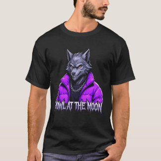 Camiseta Chaqueta de plumón púrpura de hombre lobo de Howl