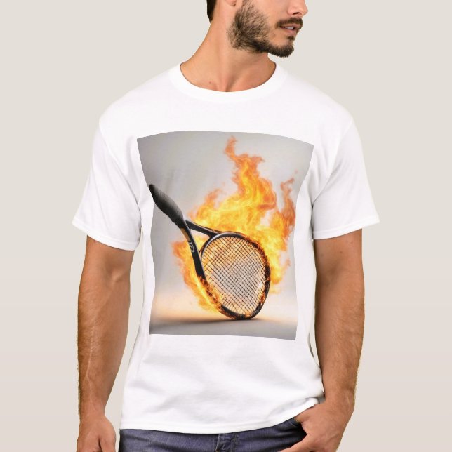 Camiseta Chaqueta De Tenis Flamante Con Fondo (Anverso)