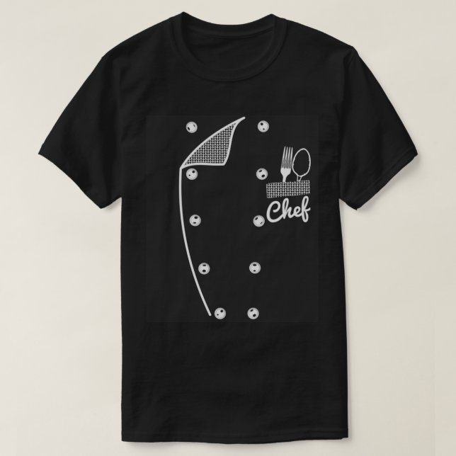 Camiseta Chaqueta de uniforme divertida Faux Chef Costume e (Diseño del anverso)