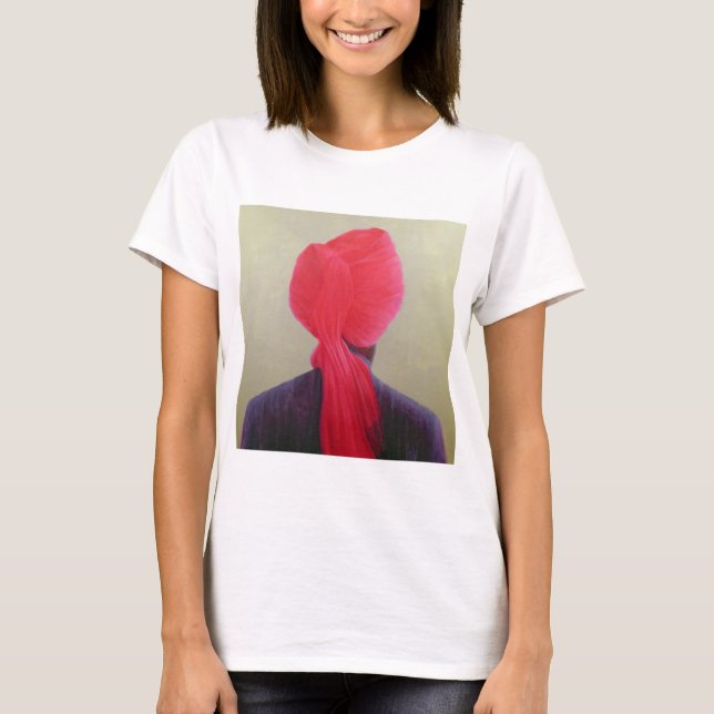 Camiseta Chaqueta roja de la púrpura del turbante (Anverso)