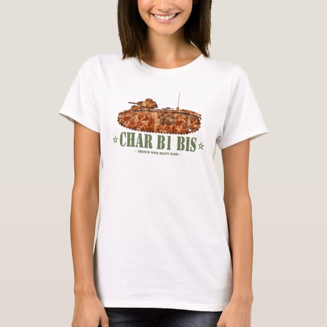 Camiseta Char B1 bis Segunda Guerra Mundial Dos tanques pes (Anverso)