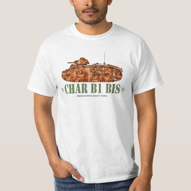 Camiseta Char B1 bis Segunda Guerra Mundial Dos tanques pes (Anverso)