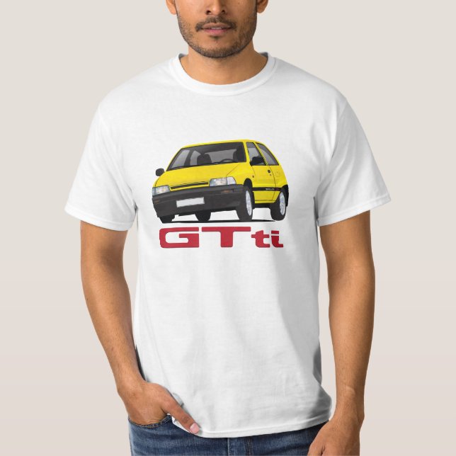 Camiseta Charada GTti Turbo de Daihatsu, amarillo con la (Anverso)