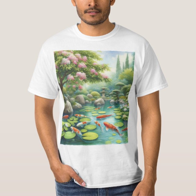 Camiseta Charca de carpas Koi (Anverso)