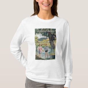 Camiseta Charca y niños americanos de la cerca del Co del