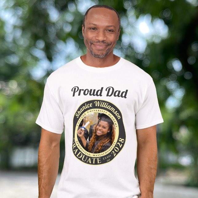 Camiseta Charcoal Photo Modern Graduation Proud Dad (Subido por el creador)