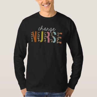 Camiseta Charge Nurse Leopard Print Registered RN Nursing L