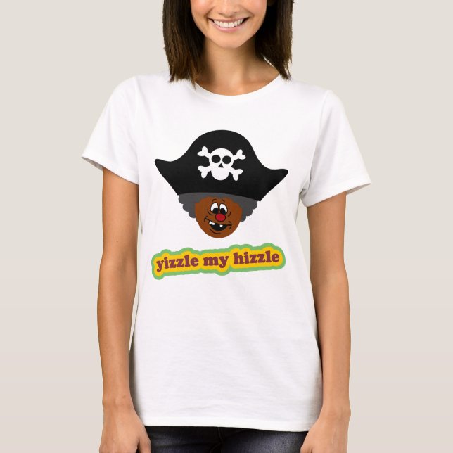 Camiseta Charla como un pirata negro (Anverso)