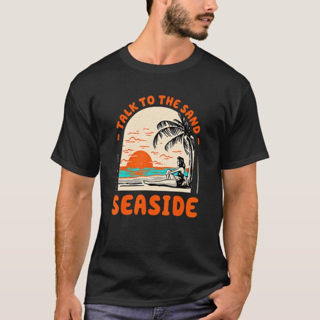 Camiseta Charla Con La Playa De Arena Oregón Océano Verano (Anverso)
